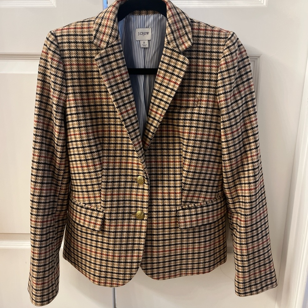J. Crew Factory Women's Blazer - Black, Red, Tan